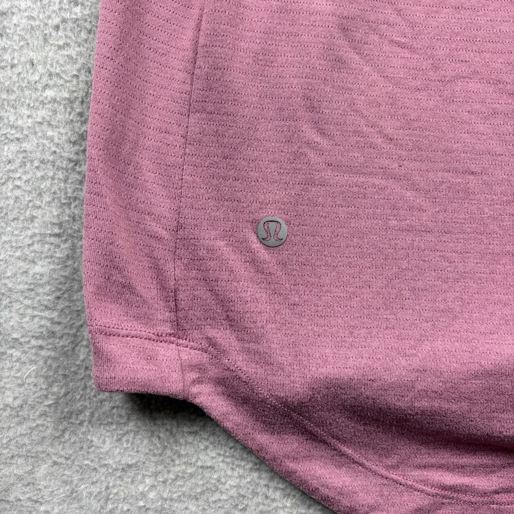 Lululemon Drysense Shirt Mens XL Dusty Pink Short Sleeve Curve Hem Stretch Tee